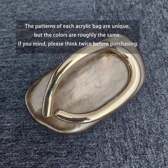 Acrylic Clutch Purse for Women Classic Round Acrylic Evening Handbag Vintage Met - Picture 2 of 6